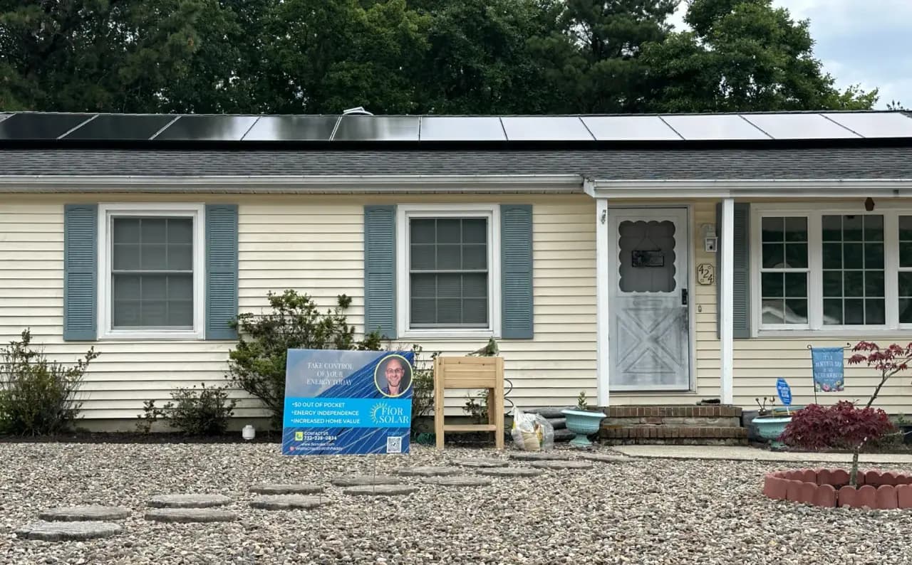 Completed solar shingle-roof installation on a single-story Waretown NJ home